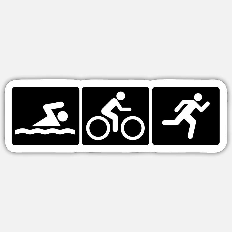 Triathlon - Sticker Größe S (10 x 10 cm) - Mattweiß