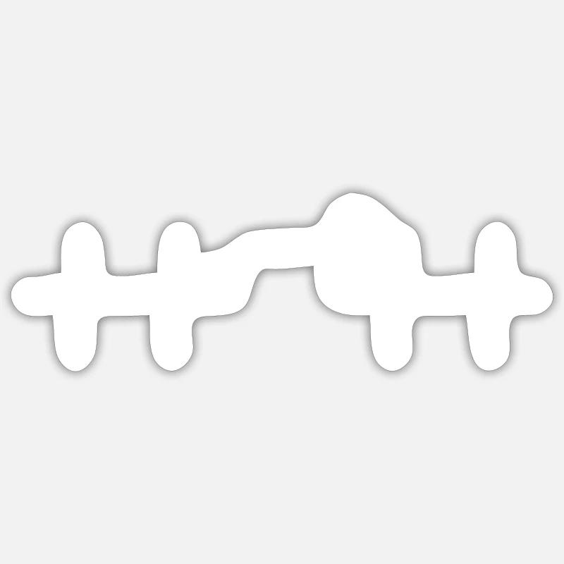 Dachshund Dachshund Pulse Line - white - Sticker size S (10 x 10 cm) - white matte