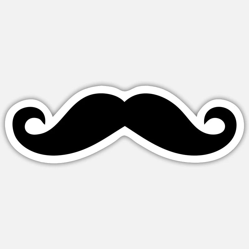 Moustouche - Sticker Größe S (10 x 10 cm) - Mattweiß