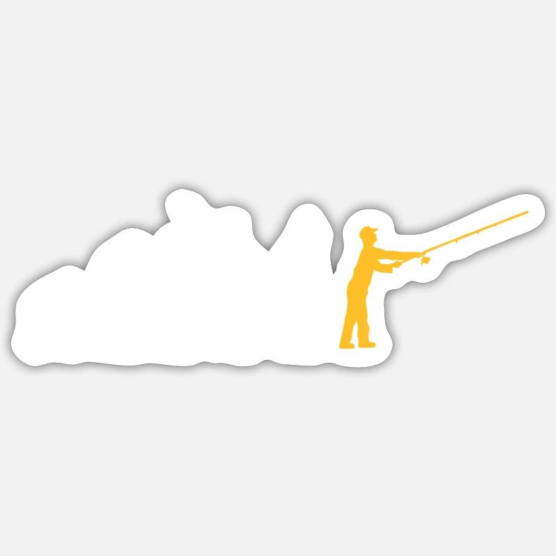 Choix de couleur libre de Fishing Evolution lors de l'impression Sticker taille S (10 x 10 cm)