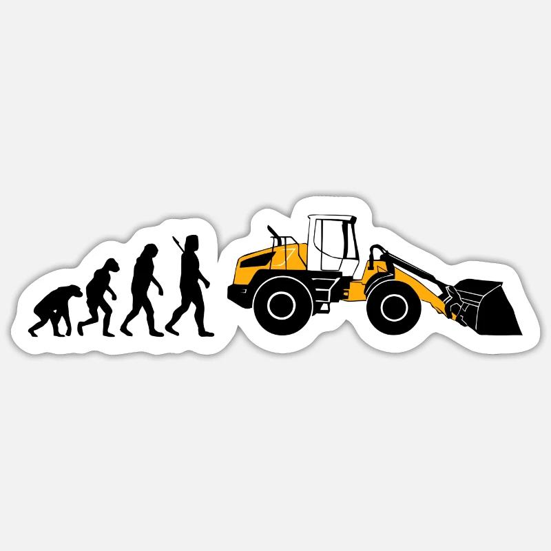 Evolution Radlader - Sticker Größe S (10 x 10 cm) - Mattweiß
