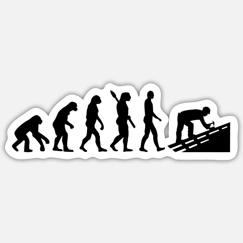 Évolution Couvreur - Sticker taille S (10 x 10 cm) - blanc mat