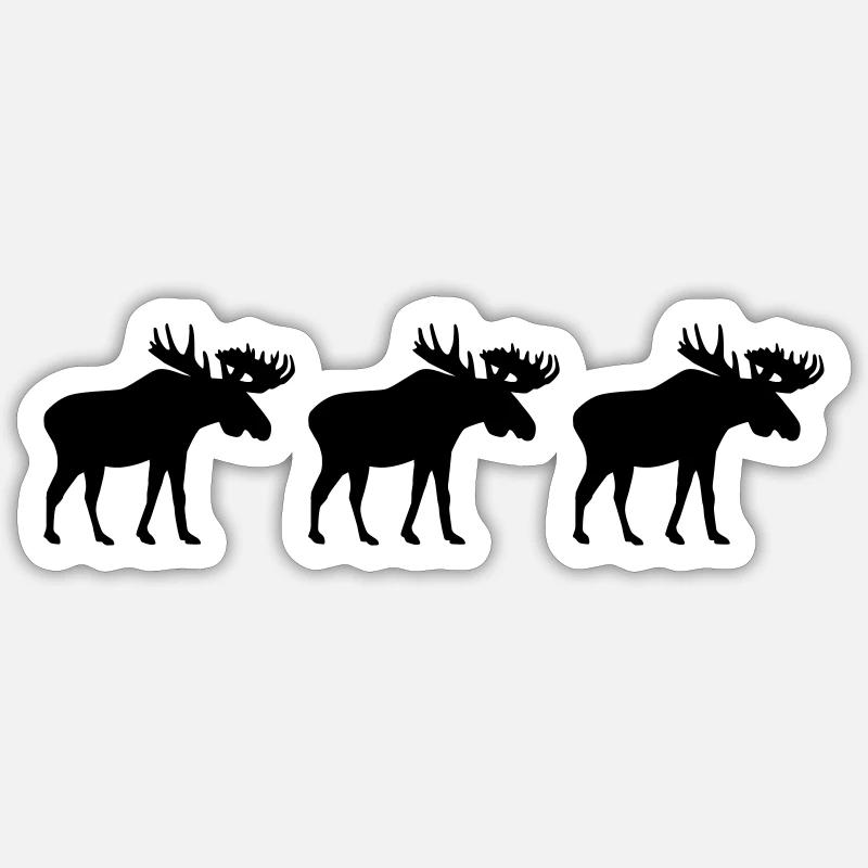 Elch - Sticker Größe S (10 x 10 cm) - Mattweiß