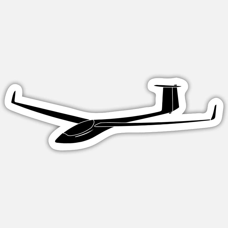 gliding glider asw 24 - Sticker size S (10 x 10 cm) - white matte