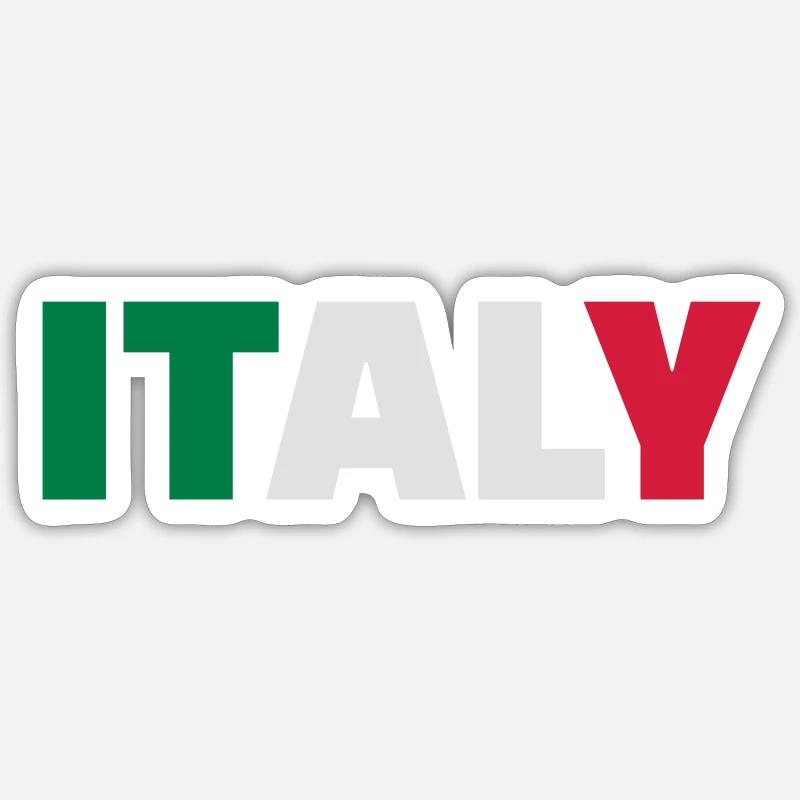 Italy - Sticker taille S (10 x 10 cm) - blanc mat