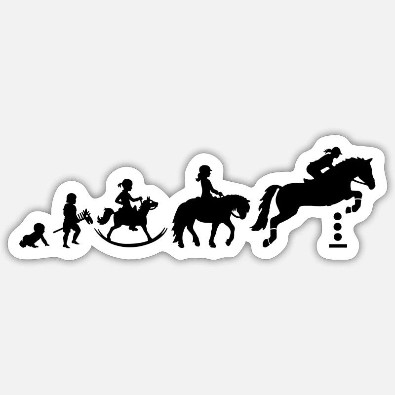 Evolution Girls Showjumping - Farbwechsel - Sticker Größe S (10 x 10 cm) - Mattweiß