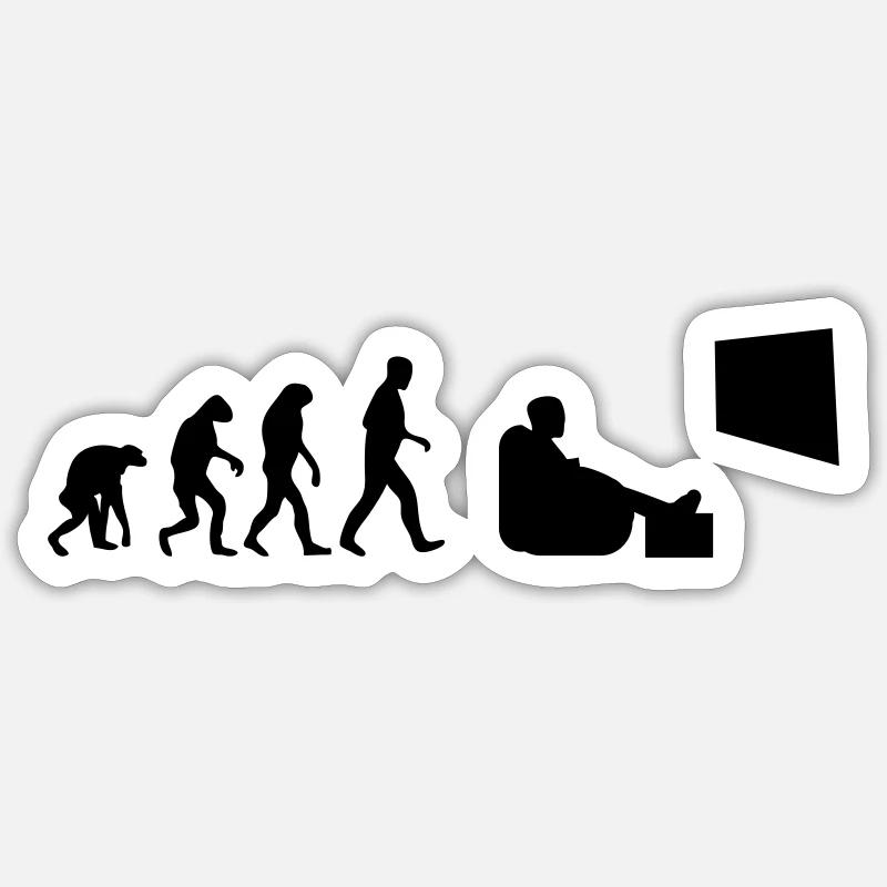 Fernsehen Bingewatching Serienmarathonevolution Sticker Größe S (10 x 10 cm)