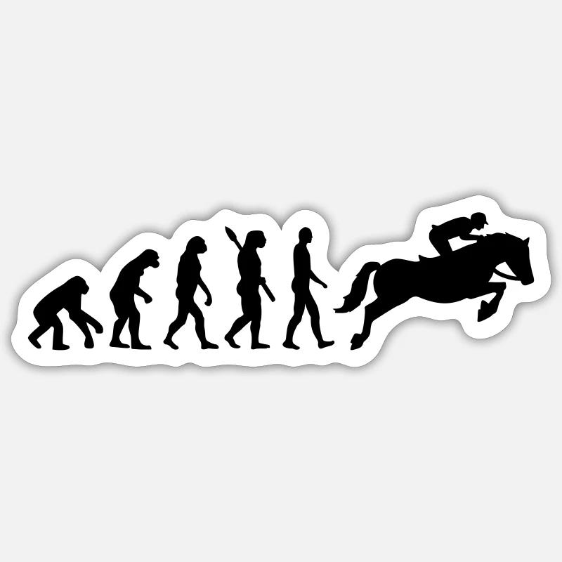 Springreiten - Sticker Größe S (10 x 10 cm) - Mattweiß