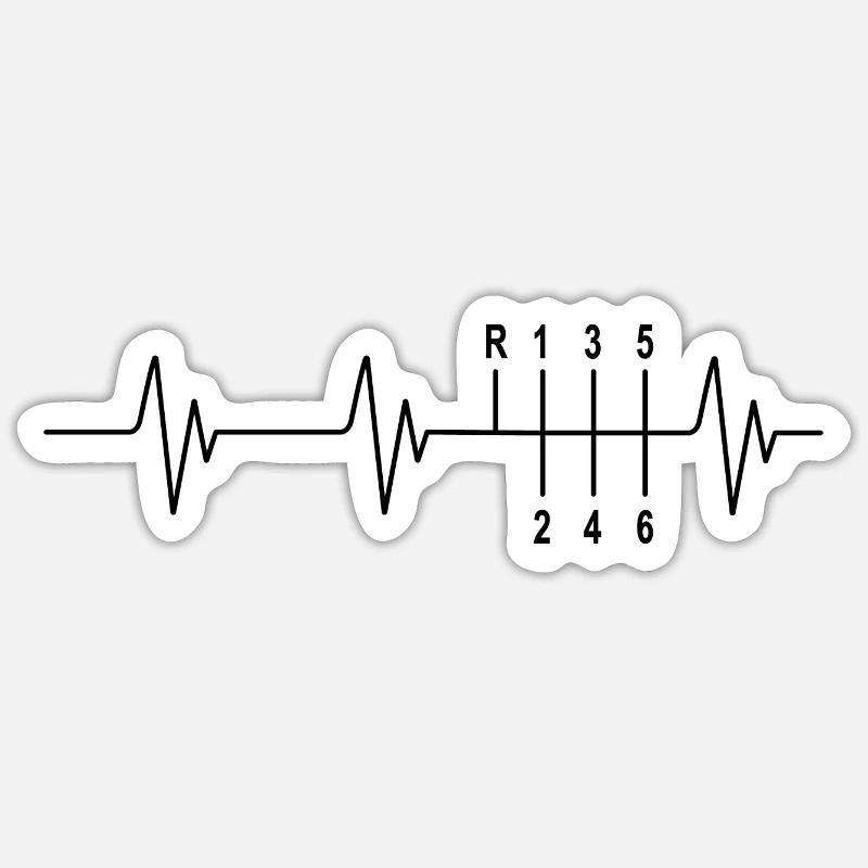ECG Auto Tuning Cardio Fréquence 6 vitesses - Sticker taille S (10 x 10 cm) - blanc mat