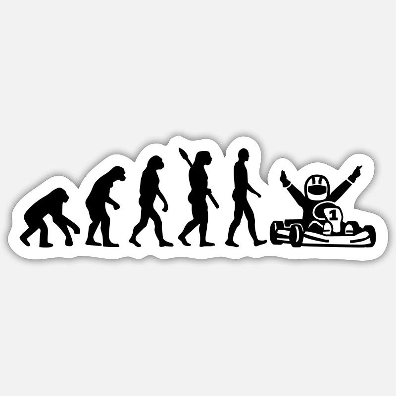 Evolution Kart - Sticker size S (10 x 10 cm) - white matte