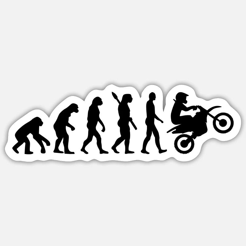 Evolution Motocross - Sticker taille S (10 x 10 cm) - blanc mat