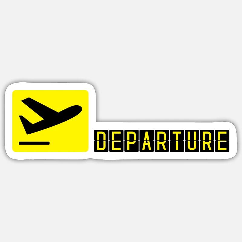 Airplane taking off - Sticker size S (10 x 10 cm) - white matte
