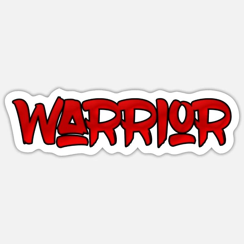 Warrior J - Sticker taille S (10 x 10 cm) - blanc mat
