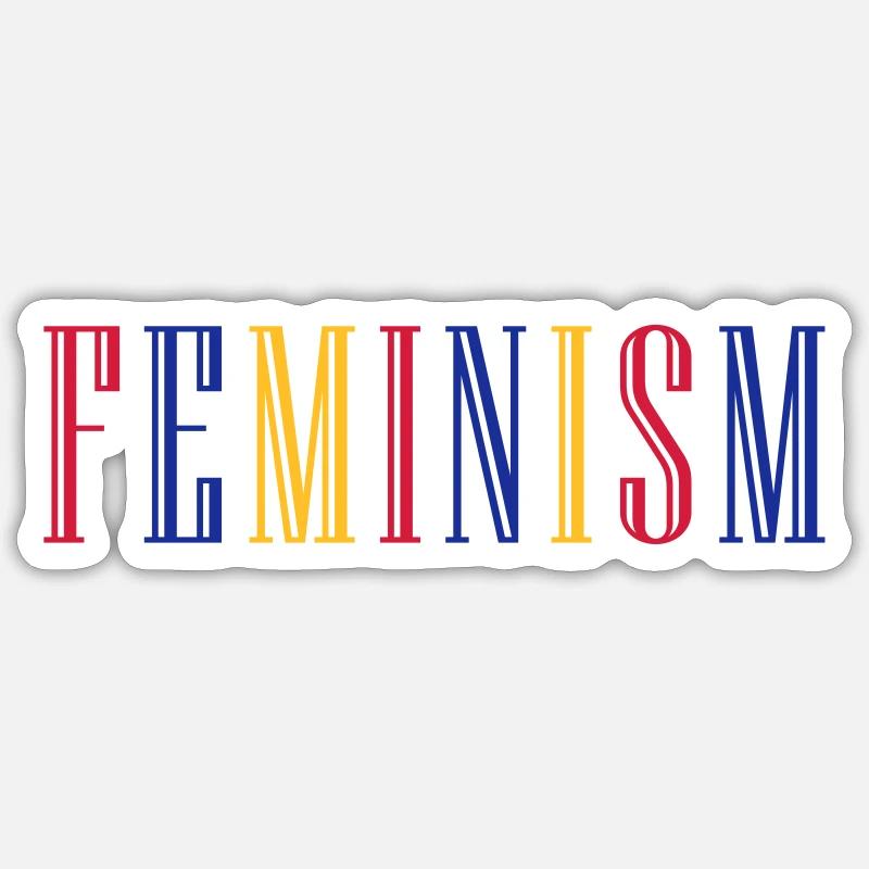 FEMINISM - Sticker taille S (10 x 10 cm) - blanc mat