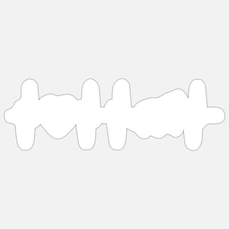 Herzschlag Pferdeliebe - Geschenkidee Pferd - Sticker Größe S (10 x 10 cm) - Mattweiß