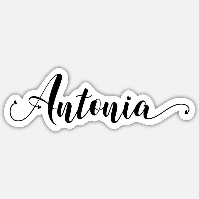 (antonia) - Sticker Größe S (10 x 10 cm) - Mattweiß