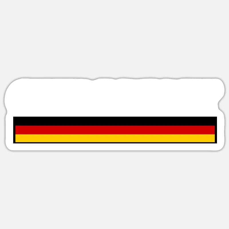 Drapeau Allemagne - Sticker taille S (10 x 10 cm) - blanc mat