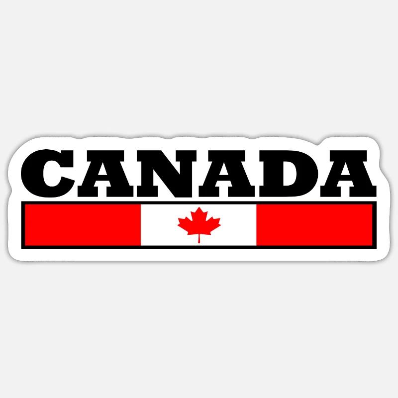Drapeau du Canada - Sticker taille S (10 x 10 cm) - blanc mat