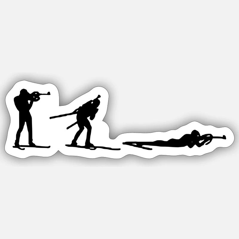 Evolution Triathlon BIathlon Geschenk Idee Sticker Größe S (10 x 10 cm)