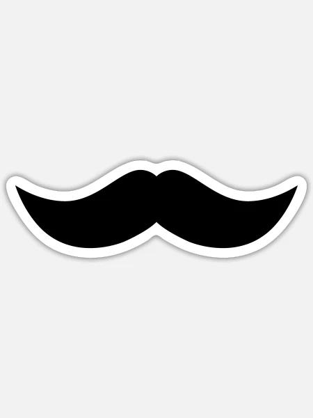 Schnurrbart 1 in Wunschfarbe - Sticker Größe S (10 x 10 cm) - Mattweiß