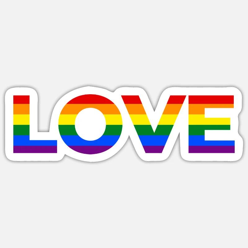 ELSKER LGBT - Sticker størrelse S (10 x 10 cm) - mat hvid