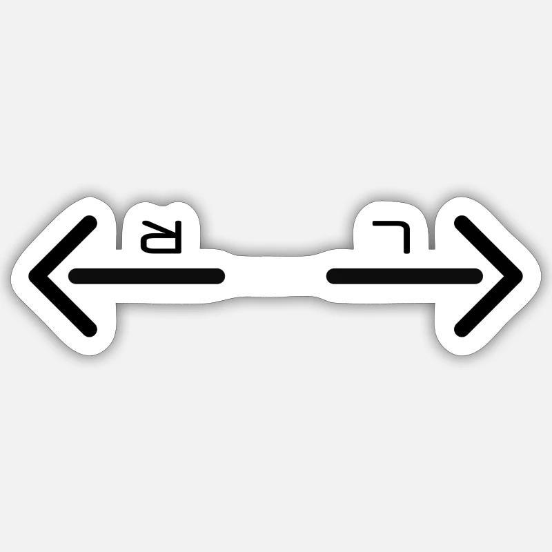 Gauche et droite - Sticker taille S (10 x 10 cm) - blanc mat