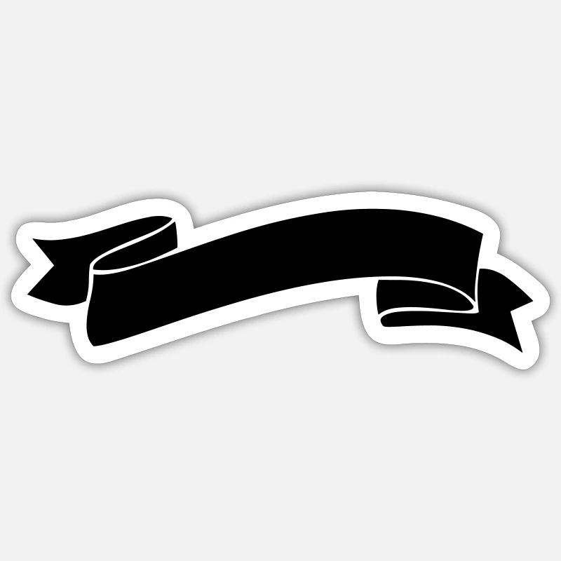 Élément de ruban icône banderole - Sticker taille S (10 x 10 cm) - blanc mat