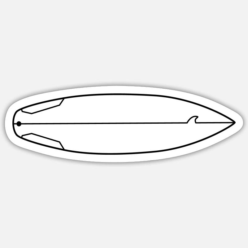 Surfboard - Sticker Größe S (10 x 10 cm) - Mattweiß