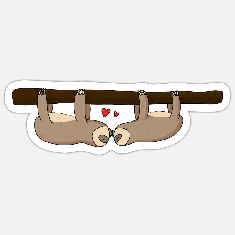 Sloth valentine's day - Sticker size S (10 x 10 cm) - white matte