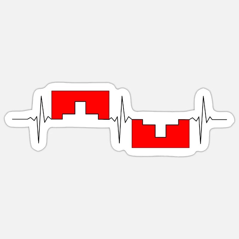 Herzfrequenz Schweiz - Sticker Größe S (10 x 10 cm) - Mattweiß