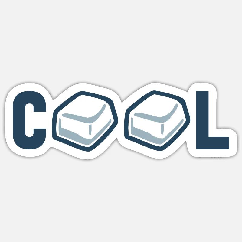 Cool glaçons - Sticker taille S (10 x 10 cm) - blanc mat