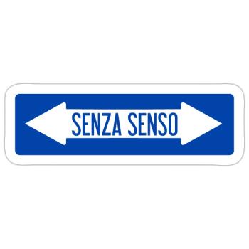 Non-sense road sign - Sticker size S (10 x 10 cm) - white matte - Front
