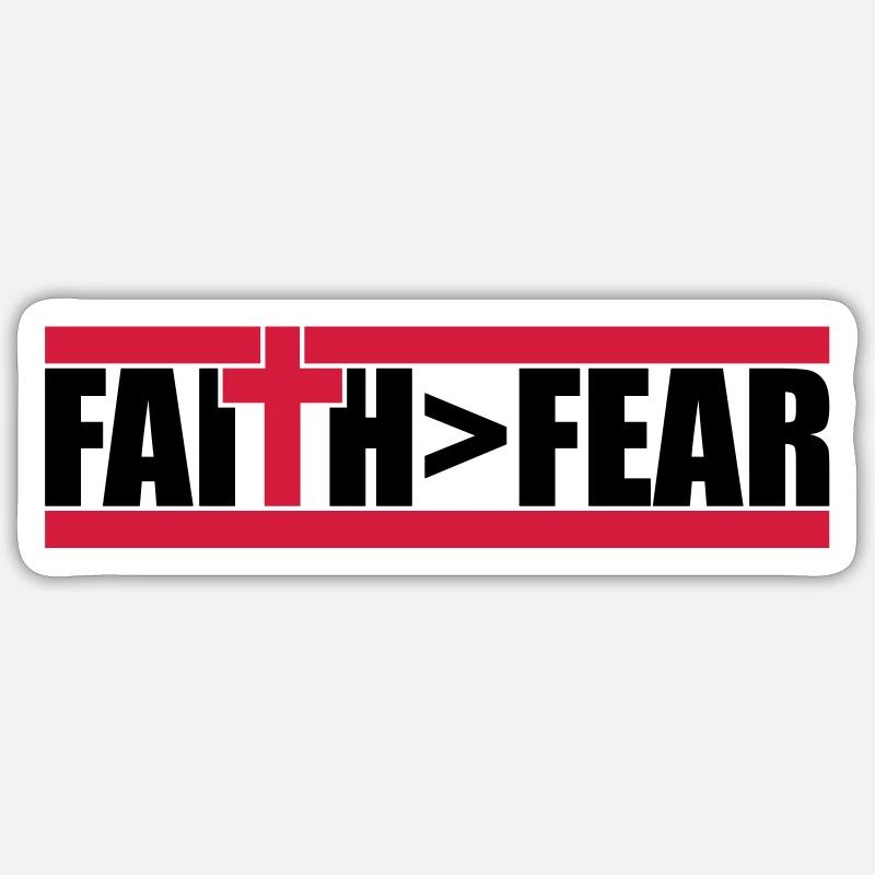 Dieu Faith plus grand - Sticker taille S (10 x 10 cm) - blanc mat