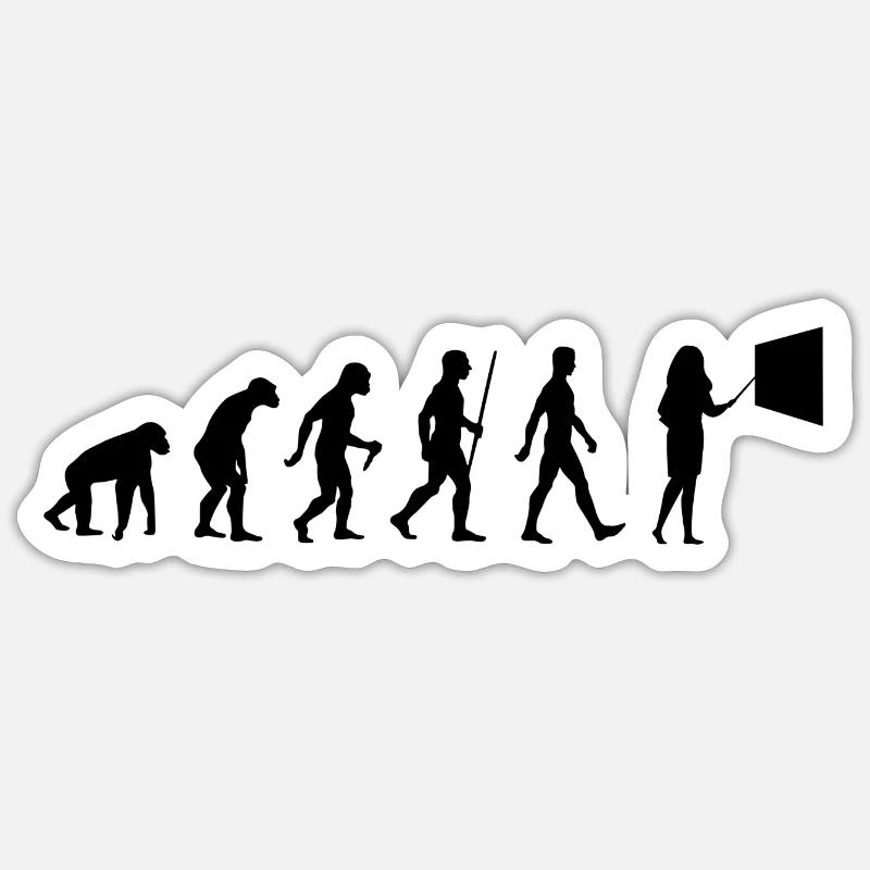 Enseignante Evolution École Femmes Sticker taille S (10 x 10 cm)
