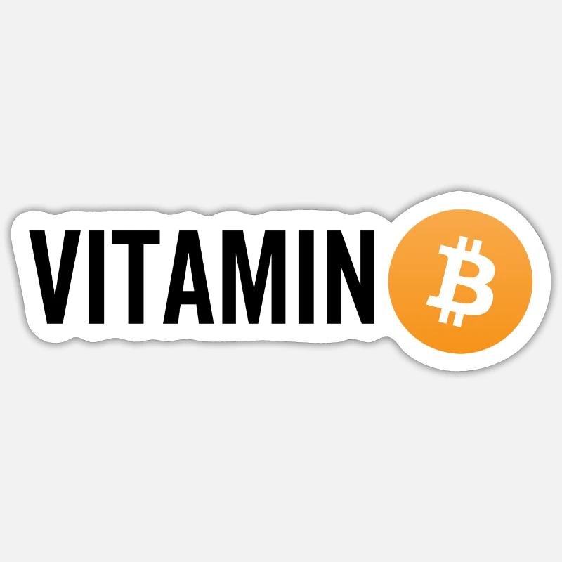 Vitamin Bitcoin - Sticker size S (10 x 10 cm) - white matte