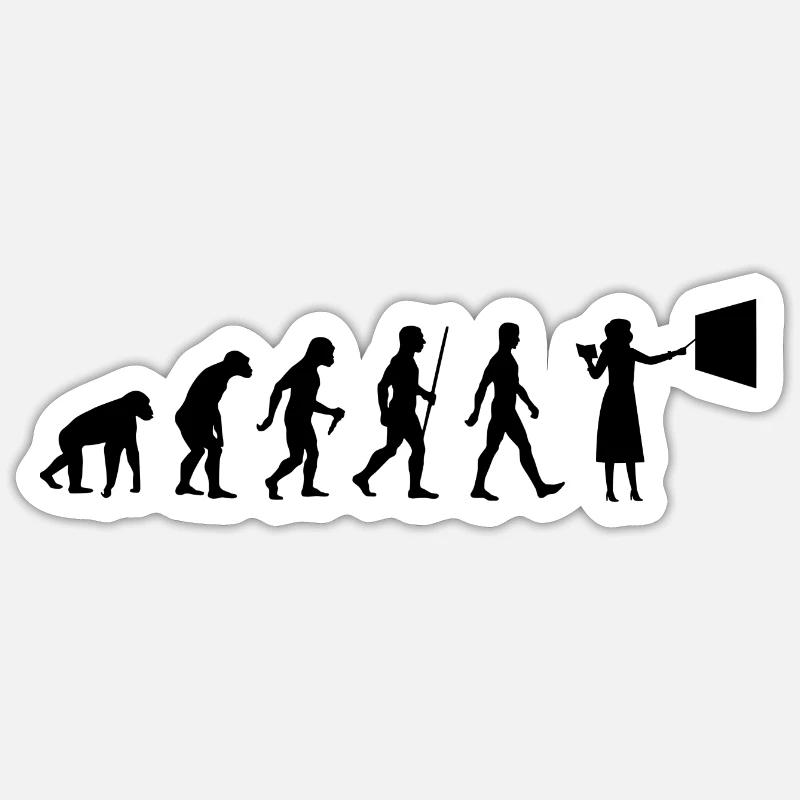 Lehrerin Evolution Schullehrerin Entwicklung - Sticker Größe S (10 x 10 cm) - Mattweiß