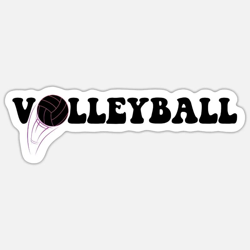 volleyball - Sticker taille S (10 x 10 cm) - blanc mat