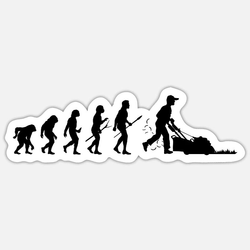 Jardinage Evolution Tondeuse à gazon Sticker taille S (10 x 10 cm)