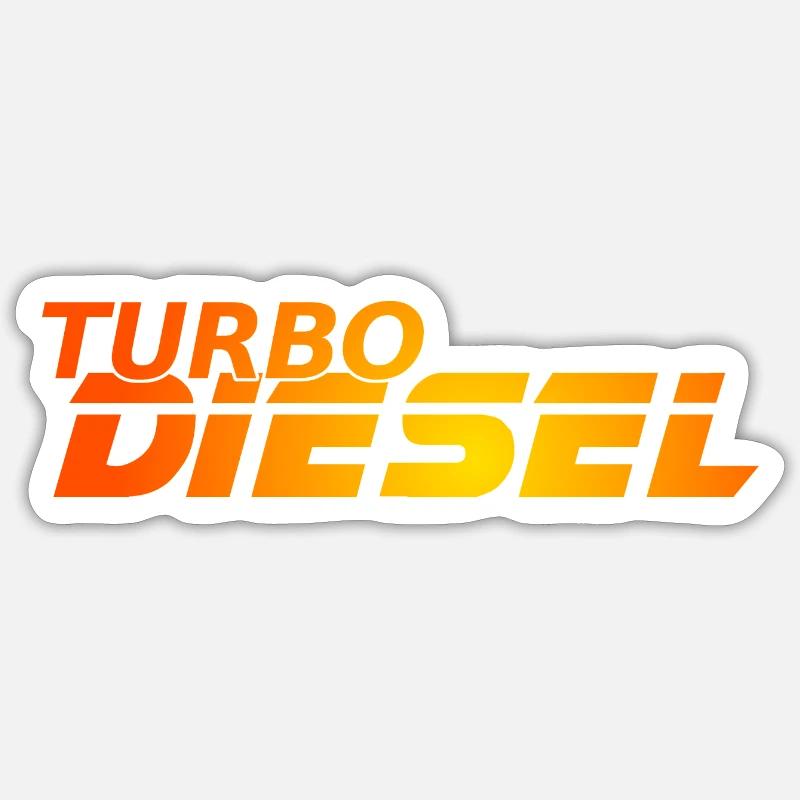 Turbo Diesel - Sticker taille S (10 x 10 cm) - blanc mat