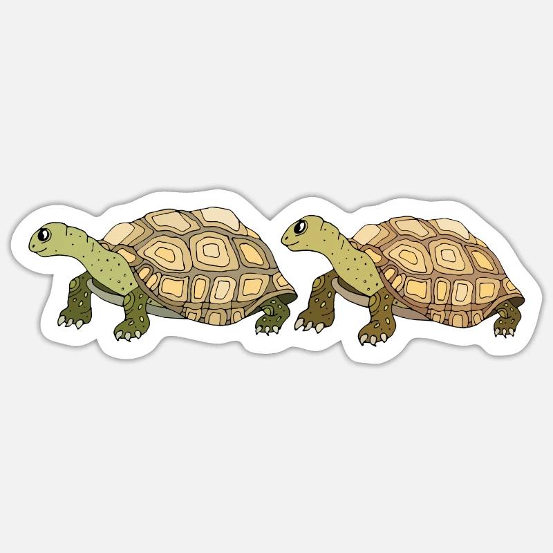 Tortues - Sticker taille S (10 x 10 cm) - blanc mat