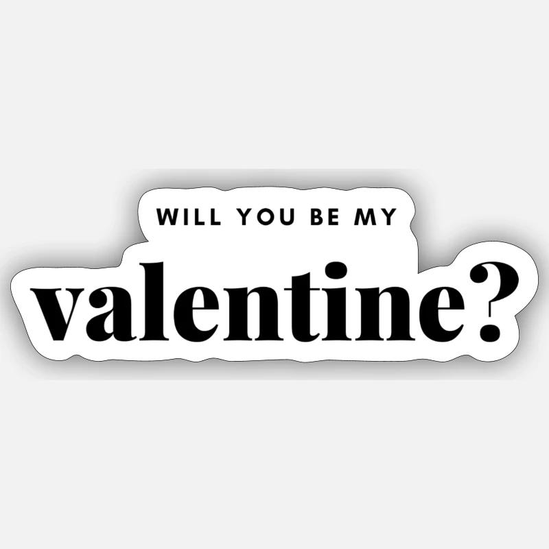 Saint-Valentin - Sticker taille S (10 x 10 cm) - blanc mat