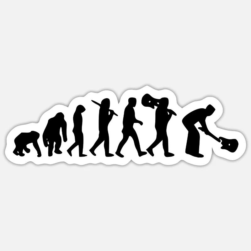Rock n Roll Evolution Sticker Größe S (10 x 10 cm)