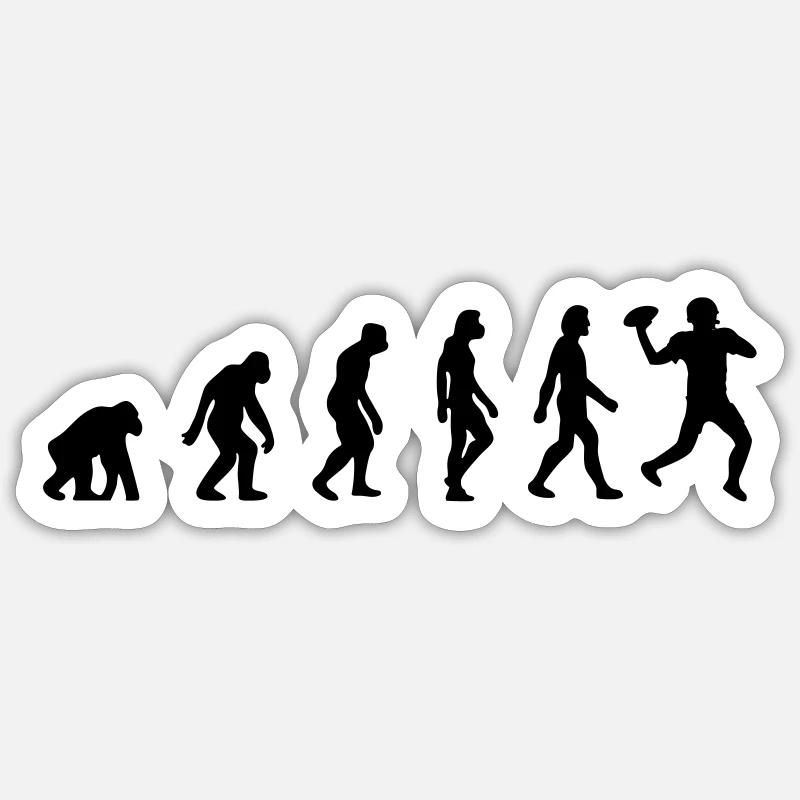 Evolution American Football - Sticker taille S (10 x 10 cm) - blanc mat