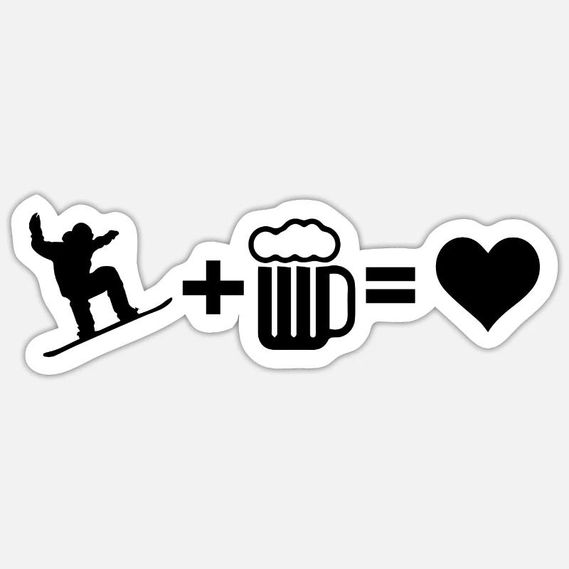 Snowboard Snowboarder - Sticker size S (10 x 10 cm) - white matte