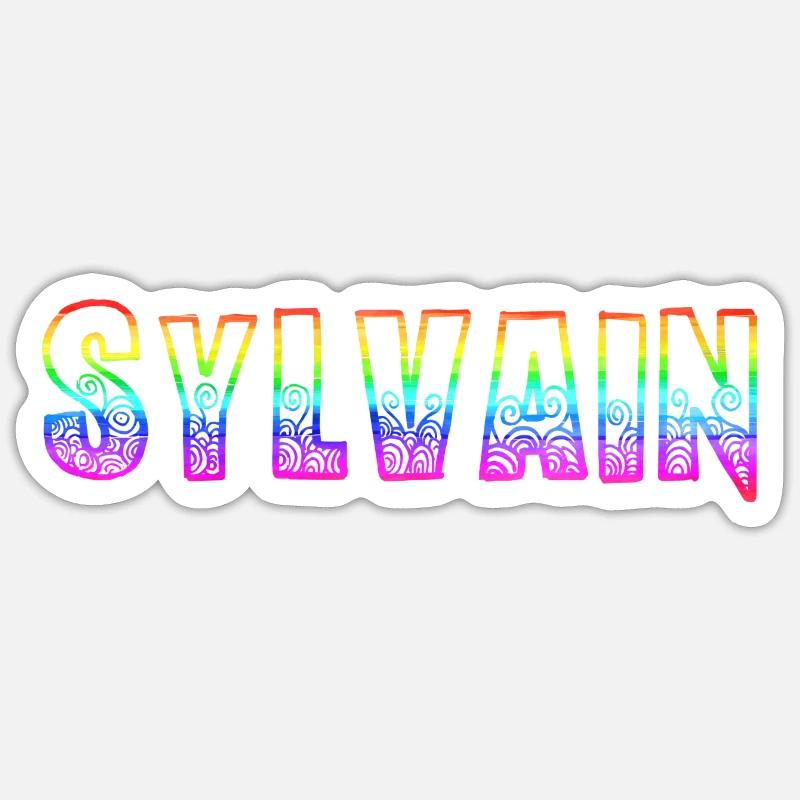 sylvain rs regenbogen - Sticker Größe S (10 x 10 cm) - Mattweiß