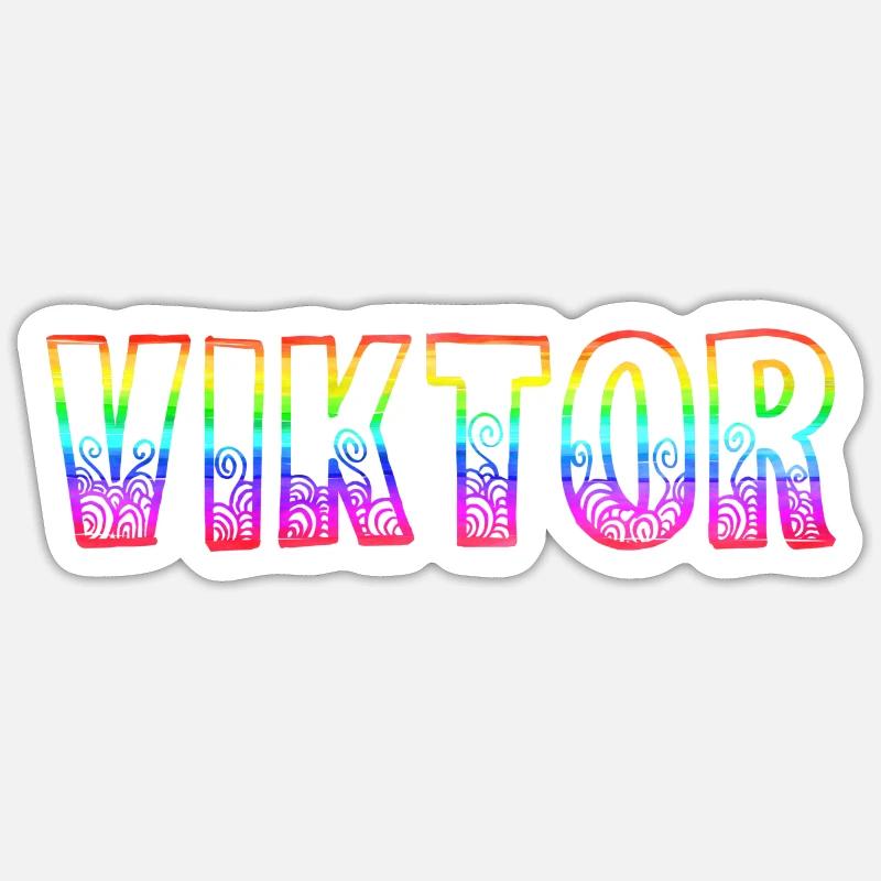 viktor rs arc-en-ciel - Sticker taille S (10 x 10 cm) - blanc mat