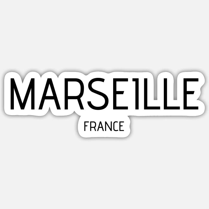 Marseille - Sticker taille S (10 x 10 cm) - blanc mat