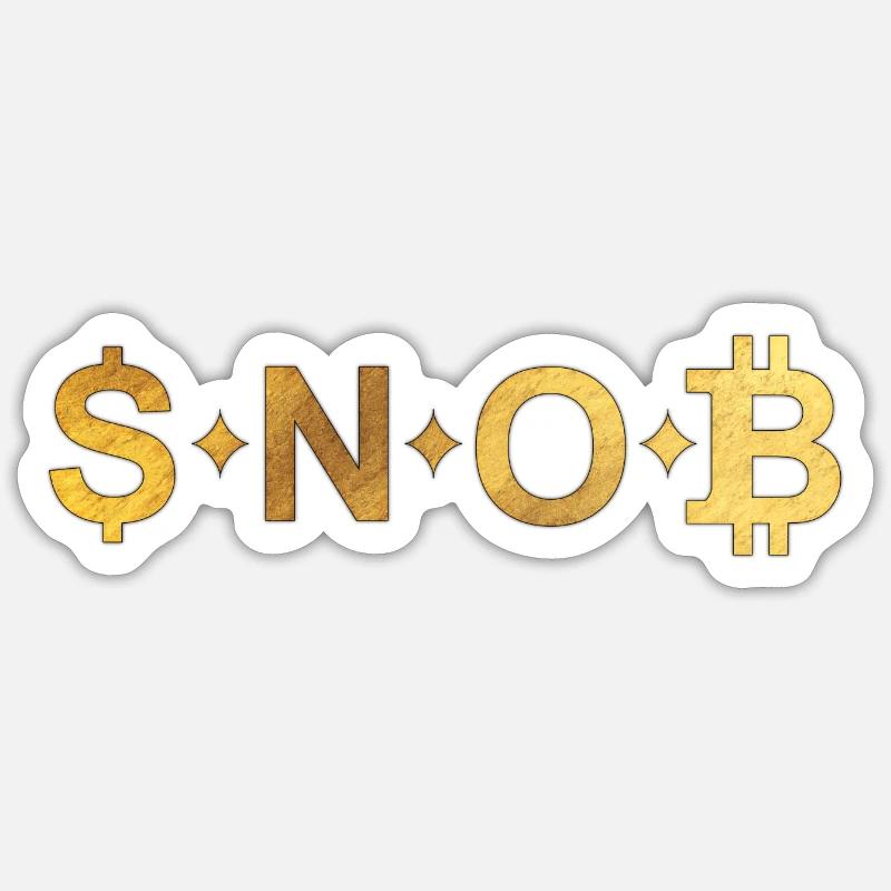 SNOB Bitcoin - Sticker Größe S (10 x 10 cm) - Mattweiß