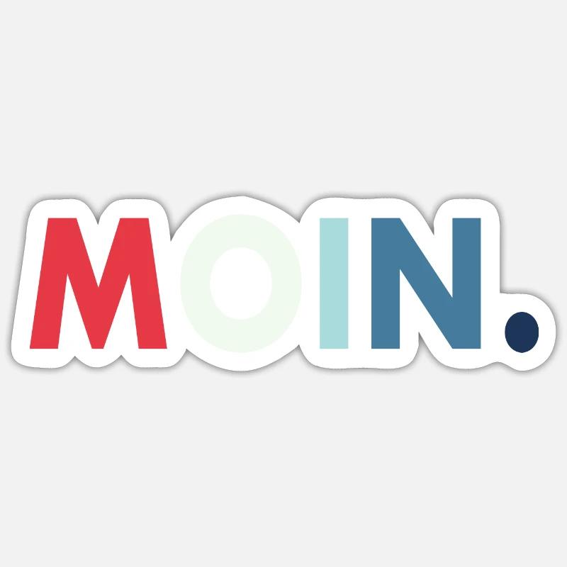 Moin Geschenk Retro - Sticker Größe S (10 x 10 cm) - Mattweiß