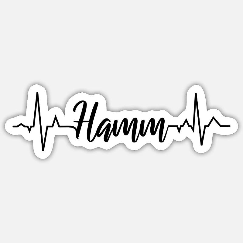 ECG Hamm - Sticker size S (10 x 10 cm) - white matte